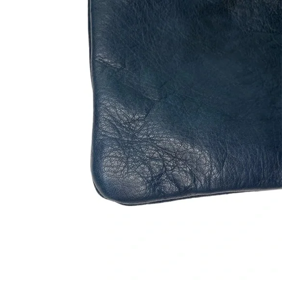 Vera Pelle Genuine Leather made in Italy royal blue envelope crossbody purse - Picture 5 of 10